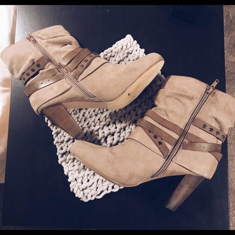 Tan booties